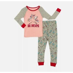 Kids Unicorn Pajama Set - Big Dreams - Long Sleeve & Pants - Size 2T - 100% Cott